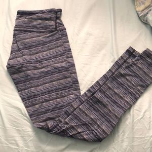 Blue Wavy Lululemon Wunder Under (Full Length)